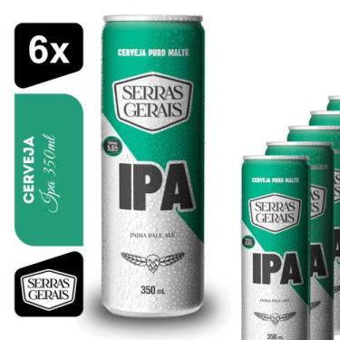 Imagem de Cerveja IPA Serras Gerais 350ml Kit 6 unidades