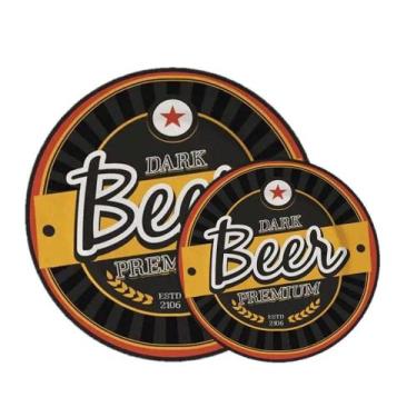 Imagem de Jogo 2 Pratos Rasos + 2 Pratos Sobremesa Cerâmica Alleanza Beer Cervej