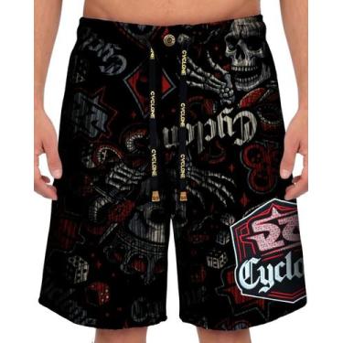 Imagem de (LANÇAMENTO) Bermuda Cyclone Veludo Skull Joker, Preto, Vermelho, P
