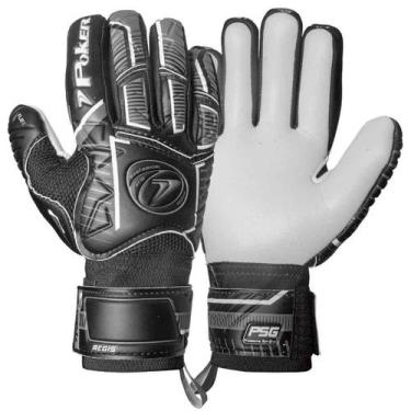 Imagem de Luva Goleiro Futebol Campo Profissional Aegis Poker, 11, Preto, Branco