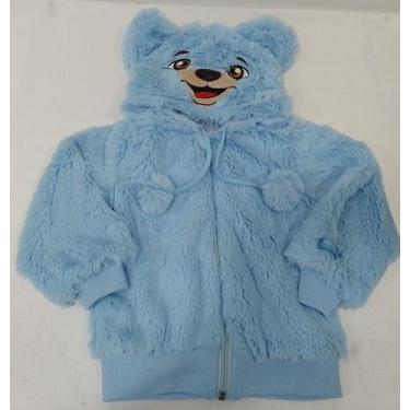Imagem de Casaco Pelo C/ Capuz Bebê Menino Inverno Lessa Kids Ref 8339, Azul beb