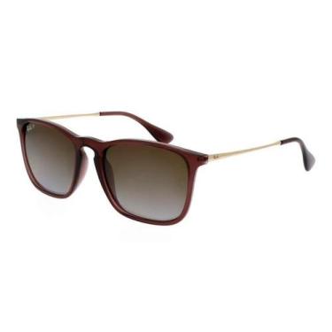 Imagem de Óculos de Sol Feminino Ray-Ban Chris RB4187 6593/T5 54, Marrom