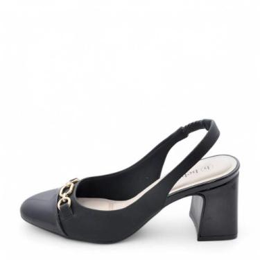Imagem de Sapato Feminino Bebecê Salto Médio REF: T6510-162 NAPA-VERNIZ, Preto, 