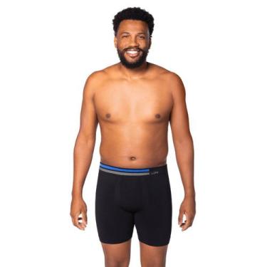 Imagem de Cueca Plus Size Boxer de Microfibra sem Costura Lupo, XG, Preto