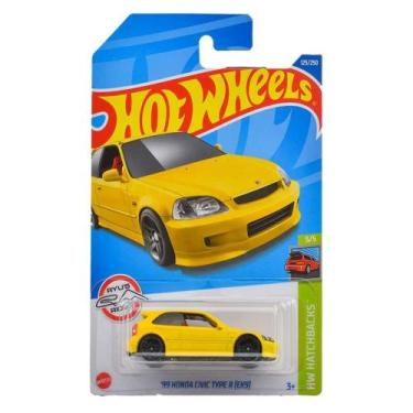 Imagem de Carro de brinquedo Hot Wheels 2022 '99 Honda Civic Type R EK9 Amarelo