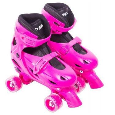 Imagem de Patins clássico 4 rodas ajustável 37 ao 40 g rosa belfix - BEL FIX