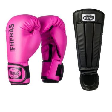 Imagem de Luva Boxe Muay Thai MMA com Protetor de Canela Caneleira Anatômica Pro