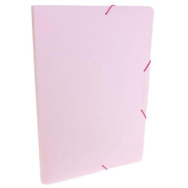 Imagem de Pasta Aba Elástico Ofício 20mm Linho Serena Rosa Pastel - Dello