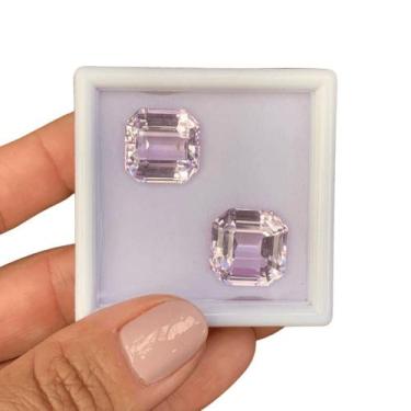 Imagem de Kunzita Pink Asscher Par 32,92ct - ENE2ESE