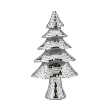 Imagem de Arvore decorativa espelhada 42cm prata florarte - FLOR ARTE
