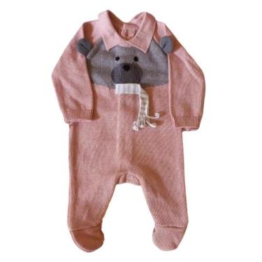 Imagem de Macacão Bebê Feminino Longo com Pezinho Feliz Fofinho, Rosa, RN