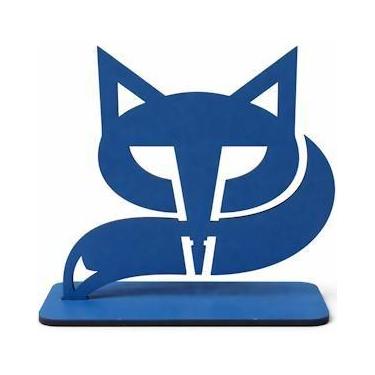 Imagem de Raposa Azul Enfeite de Mesa Cruzeiro em MDF Grande - MZ Artes