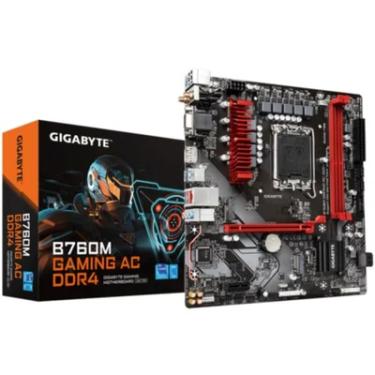 Imagem de Placa Mãe Gigabyte B760m Gaming Ac Ddr4 Wifi LGA 1700 2xDDR4 Chipset Intel B760 Express Matx