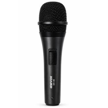 Imagem de Microfone Com Fio Profissional Dinâmico Devox Dx-38 Com Cabo