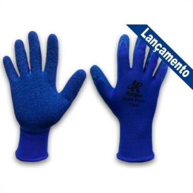 Imagem de Luva Malha Kalipso Blueflex Emborrachada M Par - Kit C/12