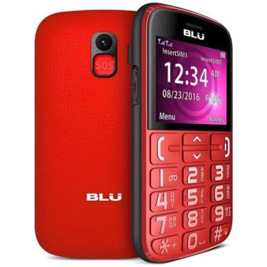 Imagem de Celular Blu Joy J012 com Tecla SOS e Teclado Grande, Vermelho