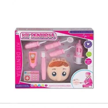 Imagem de Kit Dentista DTC-524 Brinquedo Faz de Conta Acessorios Completos Rosa Fenix Infantil