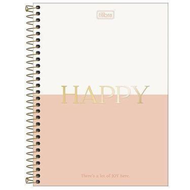 Imagem de Caderno Espiral Capa Dura Colegial 10 Matérias Happy 160 Folhas Tilibr