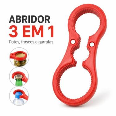 Imagem de Abridor Multifuncional 3 em 1 para Potes Garrafas e Tampas Manual de C