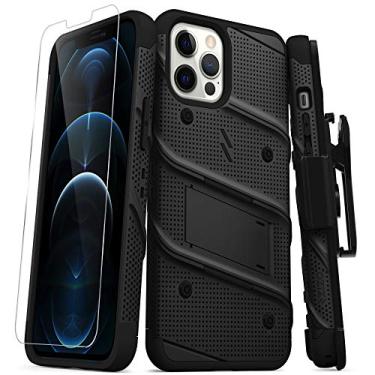 Imagem de Zizo Capa Bolt Series para iPhone 12 Pro Max com protetor de tela e suporte coldre - preta