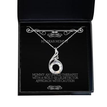 Imagem de SpreadPassion Best Mommy Gifts, Mommy: An Unpaid Therapist with A Mentira Detector Integrado, Unique Idea Rising Phoenix Necklace For Mom from Son