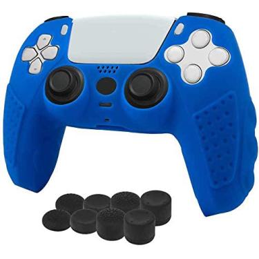 Imagem de A capa protetora de silicone TwiHill é adequada para PS5, acessórios PS5 antiderrapantes (Azul- 1 Pcs)