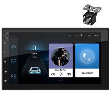 Imagem de Estéreo de navegação de carro android duplo din de 7 polegadas com rádio multimídia de entretenimento de carro bluetooth duplo, suporte wi-fi/bt, câmera de visão traseira