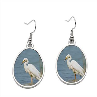 Imagem de Brinco Great Egret - Brincos com pingente para meninas - Presente de festa de aniversário dos namorados