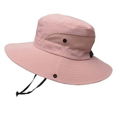 Imagem de Chapéu do chapéu do sol chapéu fêmea chapéu fêmea chapéu fêmea do rabo de cavalo do sol do chapéu de sol cor sólida cor sólida chapéu de borda grande,Pink