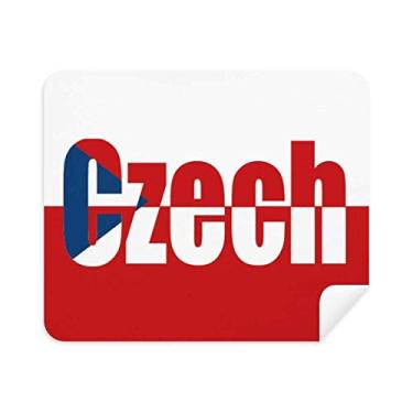 Imagem de Pano de limpeza de tela de telefone com nome da bandeira tcheca, 2 peças, tecido de camurça