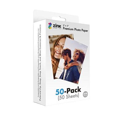 Imagem de Zink Papel fotográfico instantâneo premium de 5 x 7,6 cm (pacote com 50) compatível com câmeras e impressoras Polaroid Snap, Snap Touch, Zip e Mint