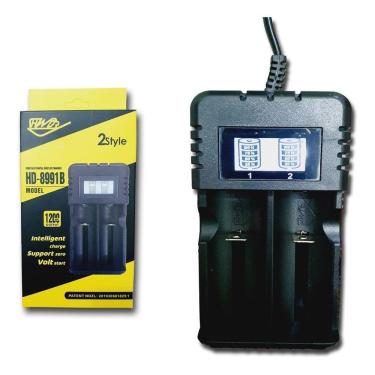 Imagem de Carregador Duplo Lcd Bateria 18650 16340 14500 26650