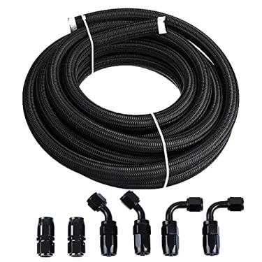 Imagem de Byredio 6AN Fuel Line 3 m Kit de encaixe de mangueira de combustível de alta pressão Nylon trançado refrigerador de transmissão de aço inoxidável para óleo, gás, combustível, hidráulico