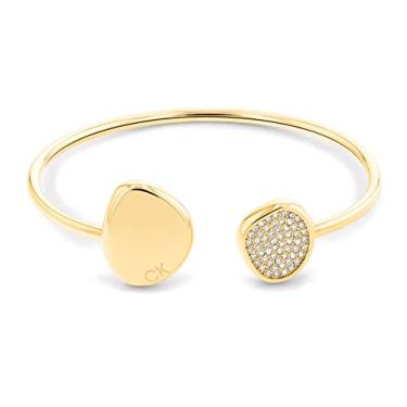 Imagem de Calvin Klein Joias Pulseira de Aço com Memória Feminina Cor: Banhado a Ouro (Modelo: 35000215), One Size, Aço inoxidável, Sem pedras preciosas