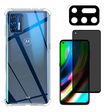 Imagem de Kit Para Moto G9 Plus Capa Anti impacto + Película Privacidade + Película De Câmera (Tela 6.81) (C7COMPANY)