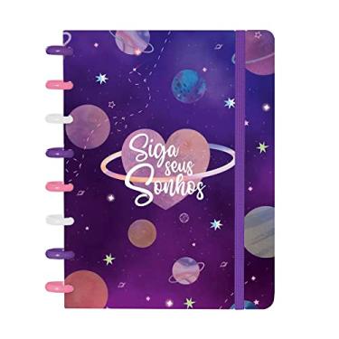 Imagem de Caderno Disco Inteligente A5 Cosmos Siga Seus Sonhos Roxo