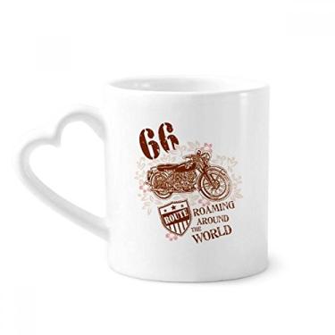 Imagem de Caneca de ilustração de texto de flor de motocicleta caneca de café cerâmica copo de coração de vidro