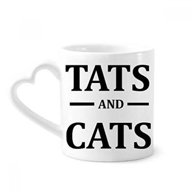 Imagem de Protetor de animais Caneca com estampa de desenho animado Tats café cerâmica copo de coração de vidro