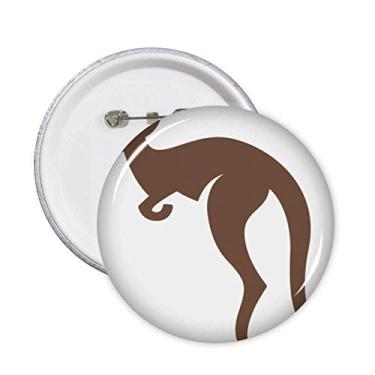 Imagem de Broche de contorno marrom canguru sabor australiano, broches, emblema, acessório, decoração, 5 peças