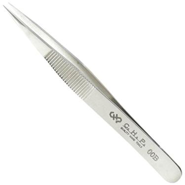 Imagem de Hakko CHP 00B-SA Fine-Tip Tweezers, Straight, Fine-Point Tips, Non-Magnetic Stainless Steel, Corrosion-Resistant, Serrated Grip, 10cm - 1.3cm Length