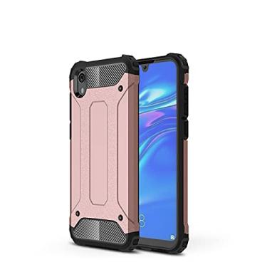 Imagem de WANRI Capa protetora de telefone compatível com Huawei Y5 2019/Honor 8S Case TPU + PC Bumper Dupla camada à prova de choque híbrida capa robusta protetora híbrida (Cor: ouro rosa)