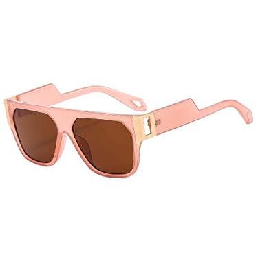 Imagem de Óculos de Sol Quadrado Feminino Metal Rebites Decoração Armação Retangular Óculos Óculos de Sol Masculino UV400, C3, Tamanho Único