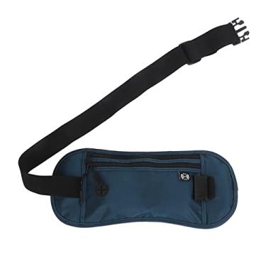 Imagem de Bolsa de cintura esportiva, bolsa com zíper de 2 camadas, impermeável, leve, segura, grande capacidade, proteção de identificação por radiofrequência, pochete de ciclismo e corrida, escuro