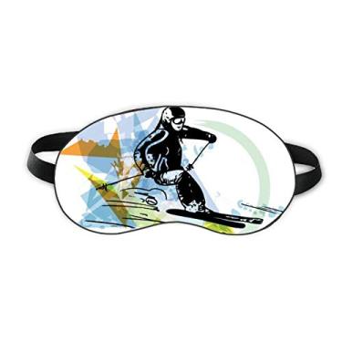 Imagem de Sport Winter Athletes Freestyle Ski Aquarela Sleep Eye Shield Soft Night Blinfold Shade Cover