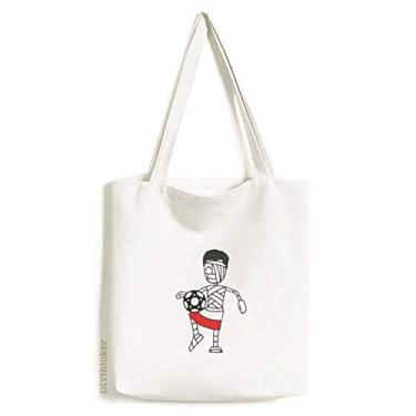 Imagem de Bolsa de lona para múmia de futebol polonesa na parte superior do joelho bolsa de compras casual