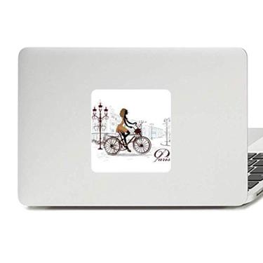 Imagem de Bicycle Lady France Ilustration Pattern Decalque Vinil Paster Laptop Adesivo Decoração PC
