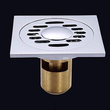 Imagem de Piso de banheiro Ralo de piso Tampa de ralo de piso Ralo de cobre Desodorante Máquina de lavar banheiro Filtro de água de três vias de aço inoxidável prata B