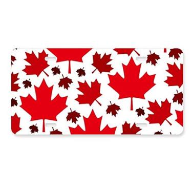 Imagem de DIYthinker Placa de licença de bandeira de bordo canadense folhas sabor do Canadá etiqueta de aço inoxidável para decoração de automóveis