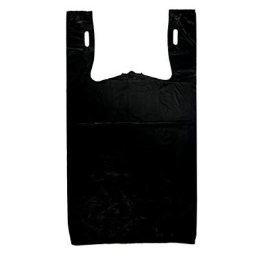Imagem de Saco de plástico - Bolsa preta lisa em relevo para camiseta 29,2 cm x 16,5 cm x 54,6 cm 13 microfones - 100 sacos/pacotes