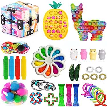 Imagem de 32 PCS Fidget Toys Pack, Sensory Fidget Toys Pack, Fidget Pack Set for Kids Adultos, Fidget Toys Pack Brinquedos de mão Brinquedos de alívio de ansiedade (A8-32PCS)